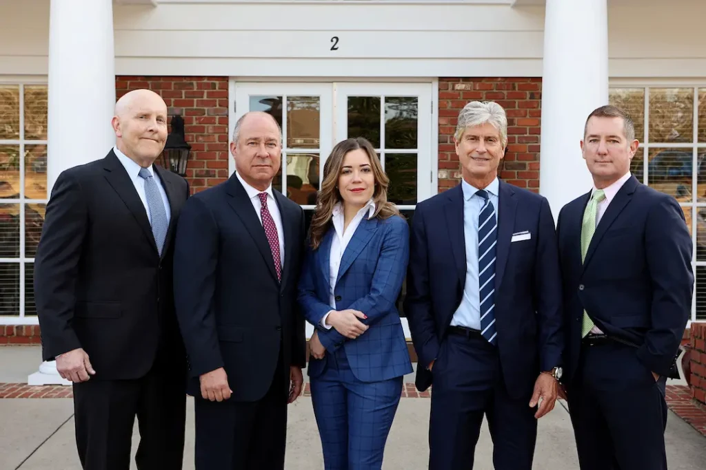 Picture of Van Camp, Meacham & Newman, PLLC North Carolina Attorneys - all 5 partners shown.